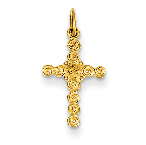 Small Polished Cross Charm 14k Gold XR201, MPN: XR201, 883957518077