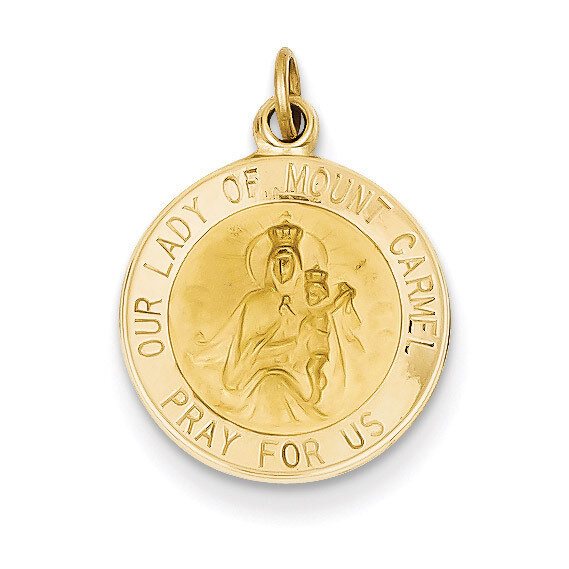 Our Lady of Mount Carmel Medal Charm 14k Gold XR342
