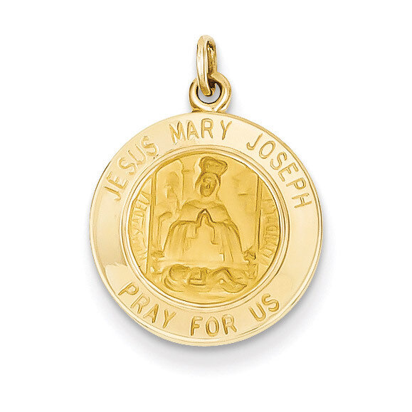 Jesus, Mary, Joseph Medal Charm 14k Gold XR353