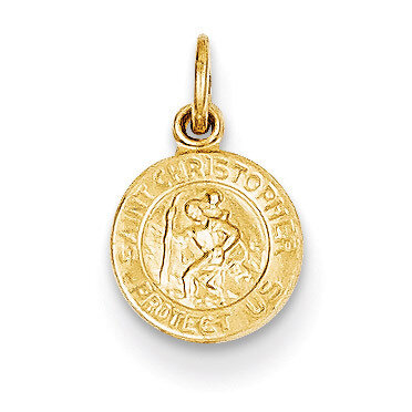 Saint Christopher Medal Charm 14k Gold XR380