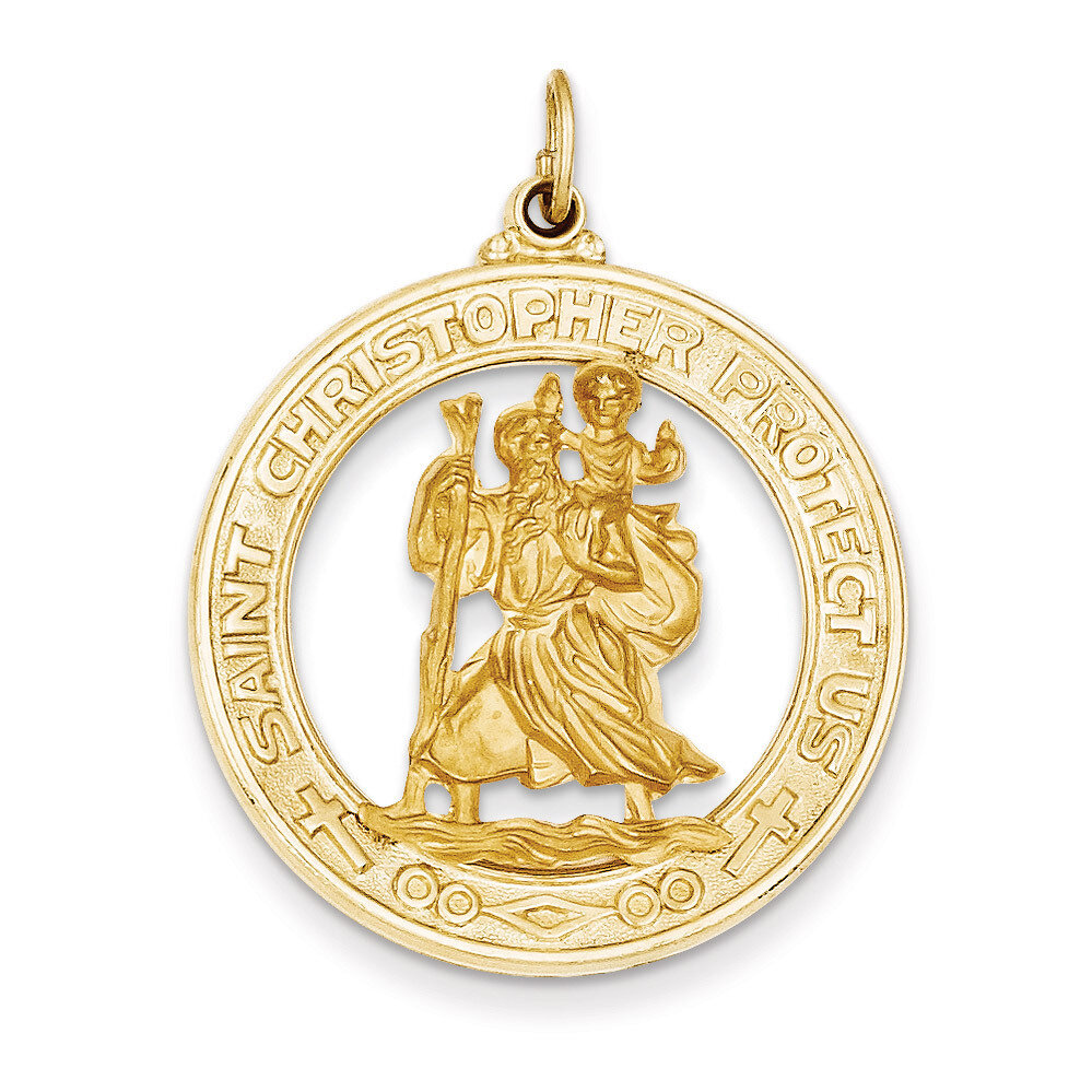 Saint Christopher Medal Pendant 14k Gold XR382