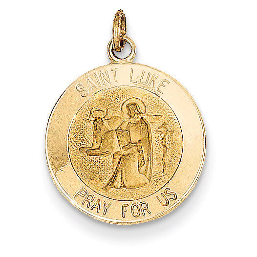 Saint Luke Medal Charm 14k Gold XR403