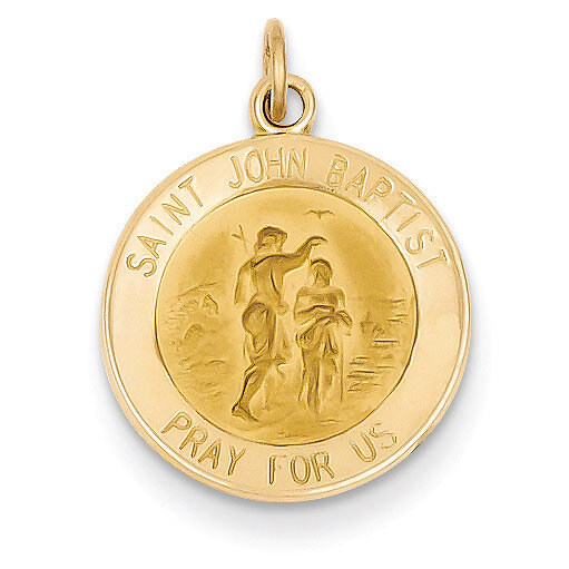 Saint John Baptist Medal Charm 14k Gold XR407
