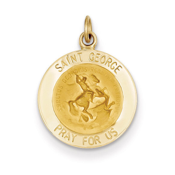 Saint George Medal Charm 14k Gold XR410