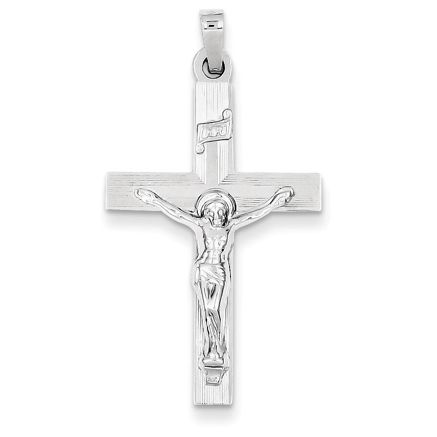 INRI Crucifix Charm 14k White Gold XR503