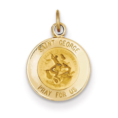 Saint George Medal Charm 14k Gold XR613