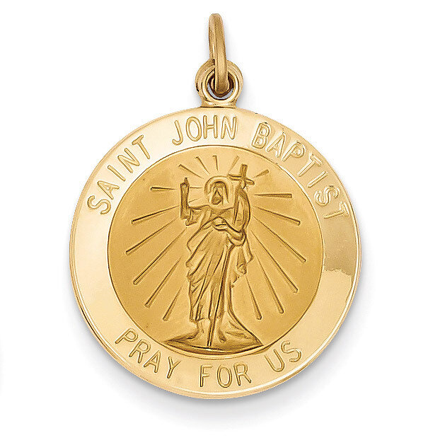 Saint John Baptist Medal Pendant 14k Gold XR622