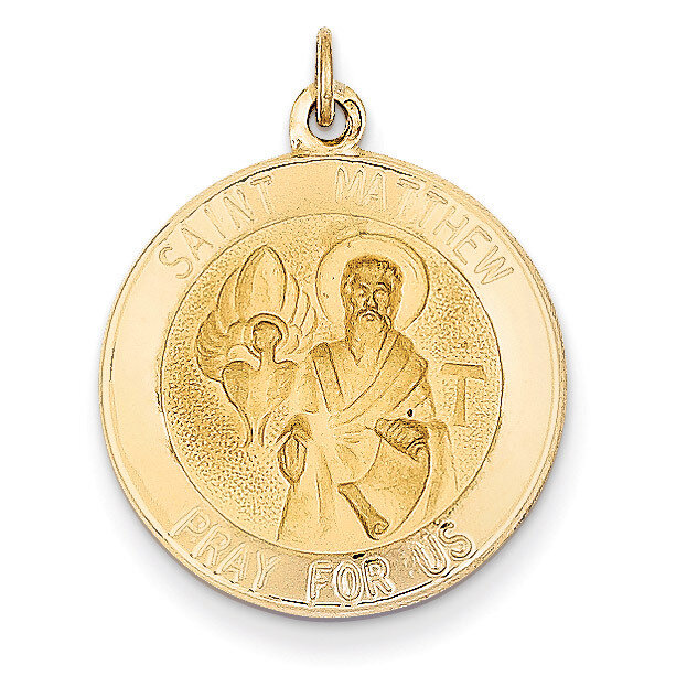 Saint Matthew Medal Pendant 14k Gold XR626