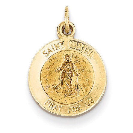 Saint Martha Medal Pendant 14k Gold XR629