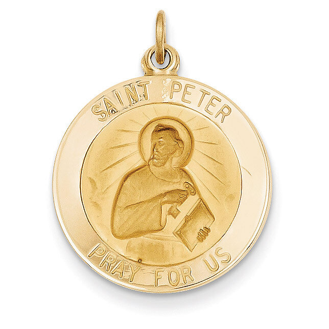 Saint Peter Medal Pendant 14k Gold XR634
