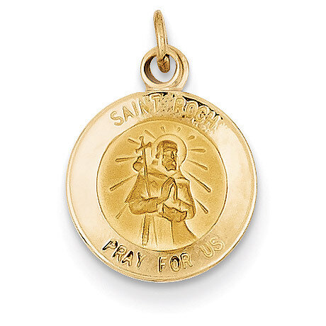 Saint Roch Medal Charm 14k Gold XR635