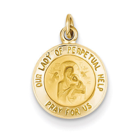 Our Lady of Perpetual Help Medal Charm 14k Gold XR642