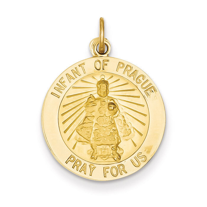 Infant of Prague Medal Charm 14k Gold XR647
