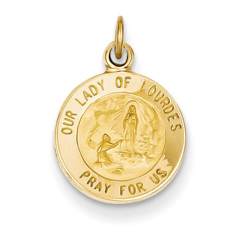 Our Lady of Lourdes Medal Charm 14k Gold XR648