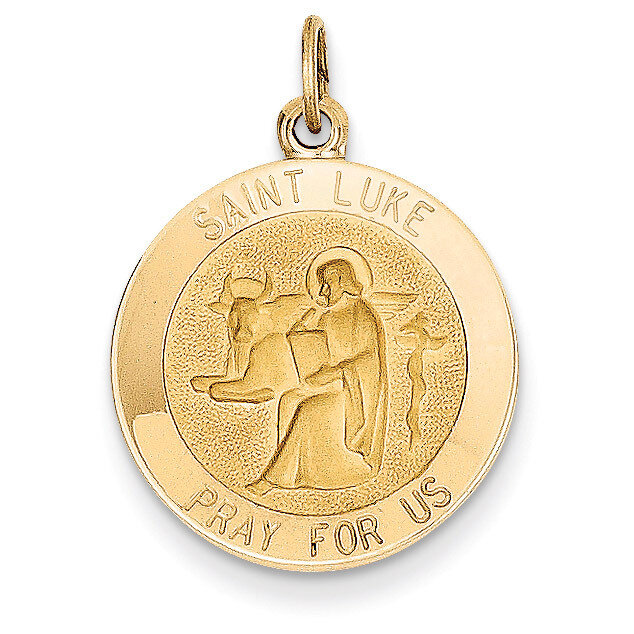 Saint Luke Medal Pendant 14k Gold XR650