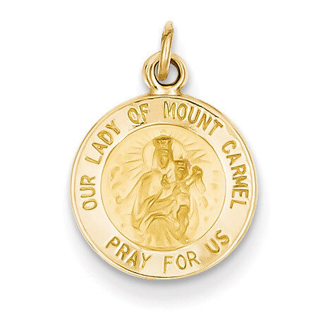 Our Lady of Mt. Carmel Medal Charm 14k Gold XR651