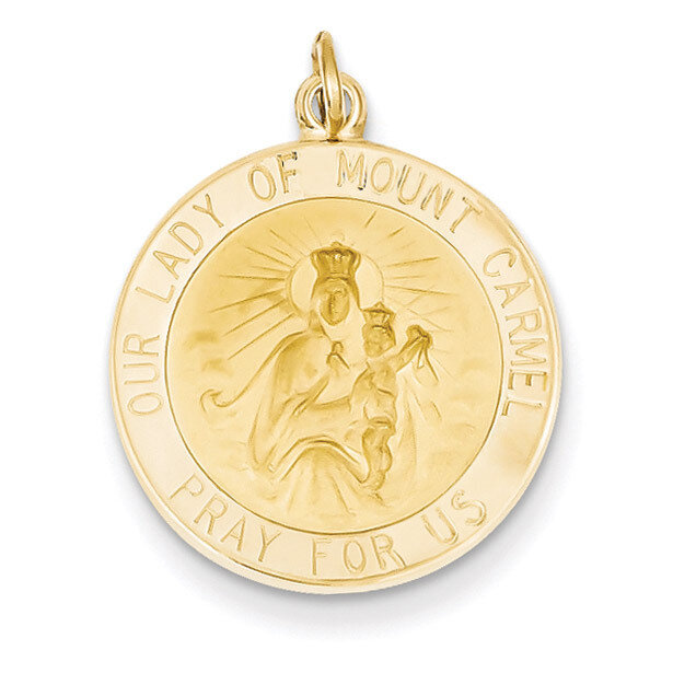 Our Lady of Mt. Carmel Medal Charm 14k Gold XR652