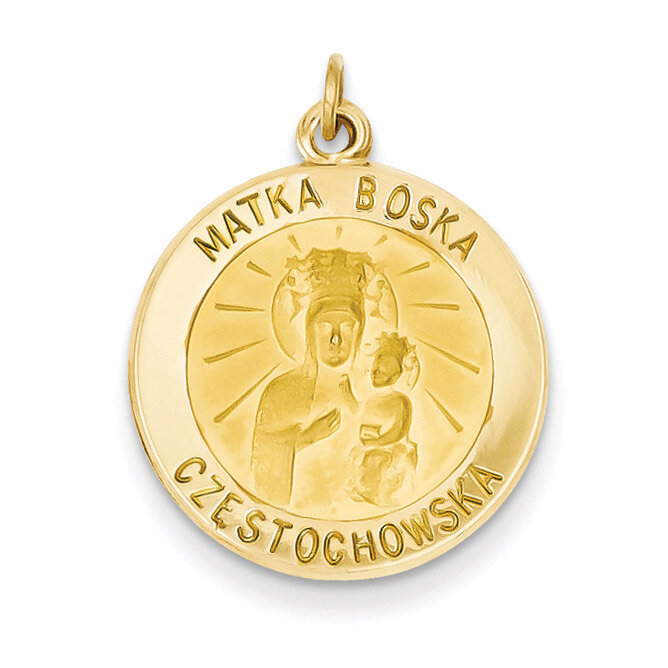 Matka Boska Medal Charm 14k Gold XR655