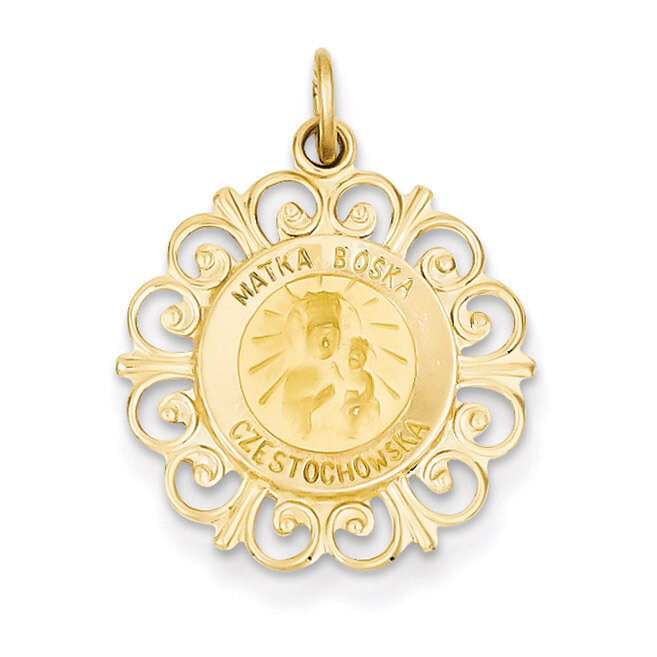 Matka Boska Medal Charm 14k Gold XR656