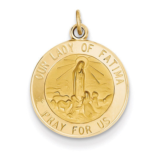 Our Lady of Fatima Medal Charm 14k Gold XR665