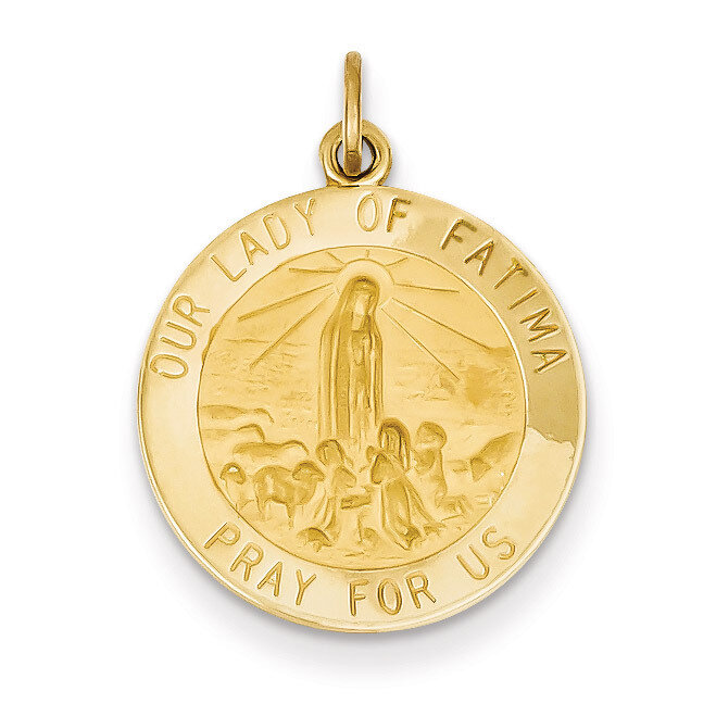 Our Lady of Fatima Medal Pendant 14k Gold XR666