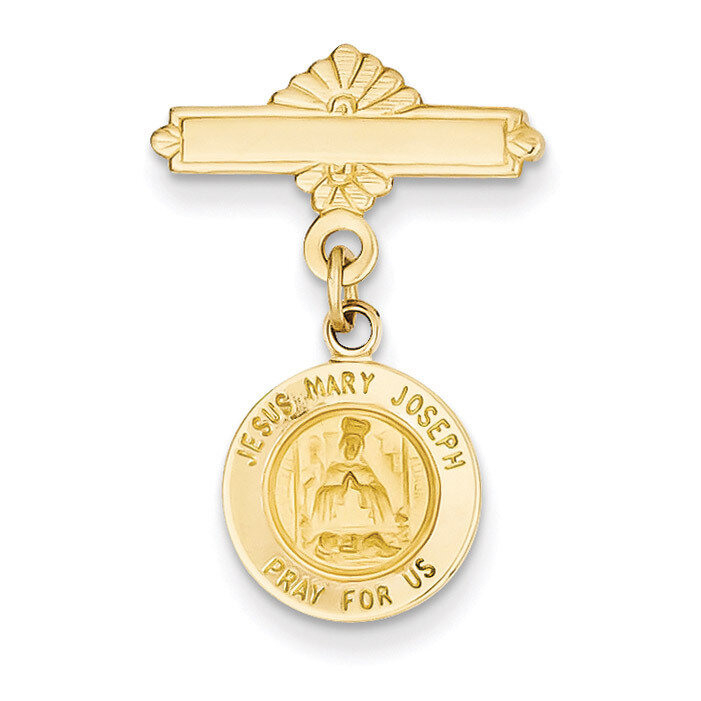 Holy Family Medal Pin 14k Gold XR748
