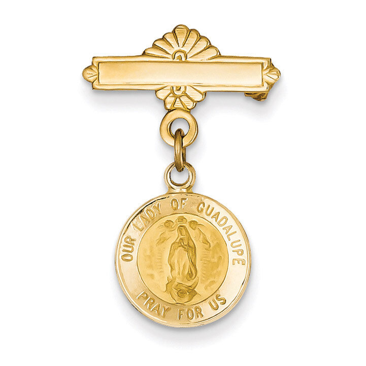 Our Lady of Guadalupe Medal Pin 14k Gold XR750
