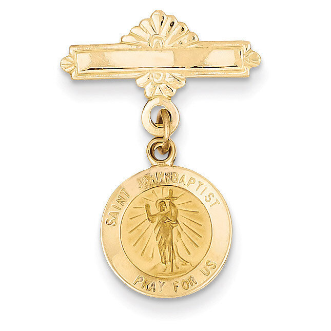 Saint John the Baptist Medal Pin 14k Gold XR754