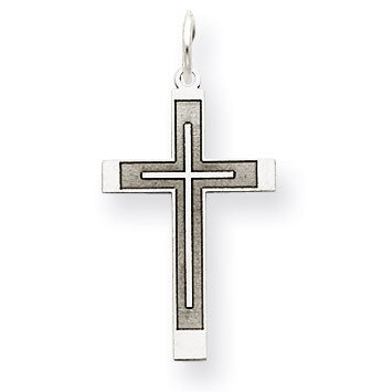 Laser Designed Cross Pendant 14k White Gold XR945, MPN: XR945, 886774132945