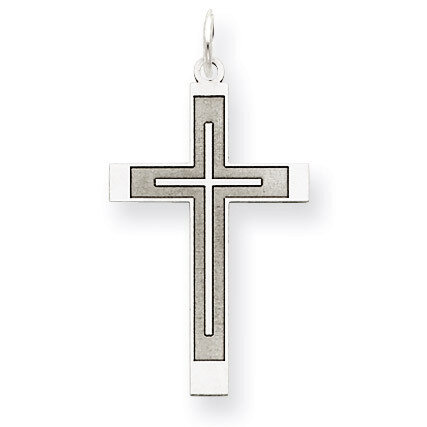 Laser Designed Cross Pendant 14k White Gold XR946, MPN: XR946, 886774132952