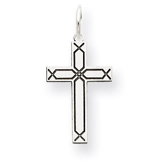 Laser Designed Cross Charm 14k White Gold XR948, MPN: XR948, 886774132976