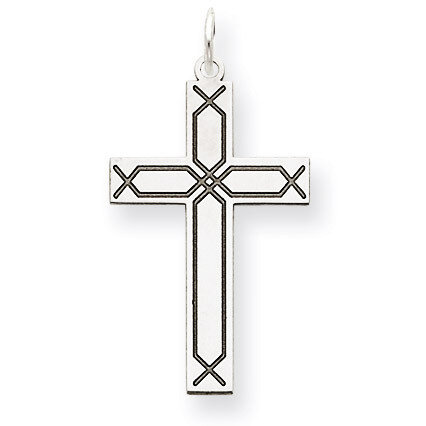 Laser Designed Cross Pendant 14k White Gold XR950, MPN: XR950, 886774132990