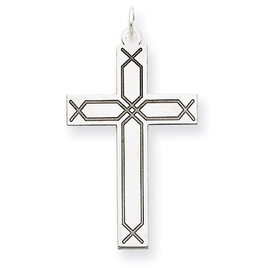 Laser Designed Cross Pendant 14k White Gold XR951, MPN: XR951, 886774133003