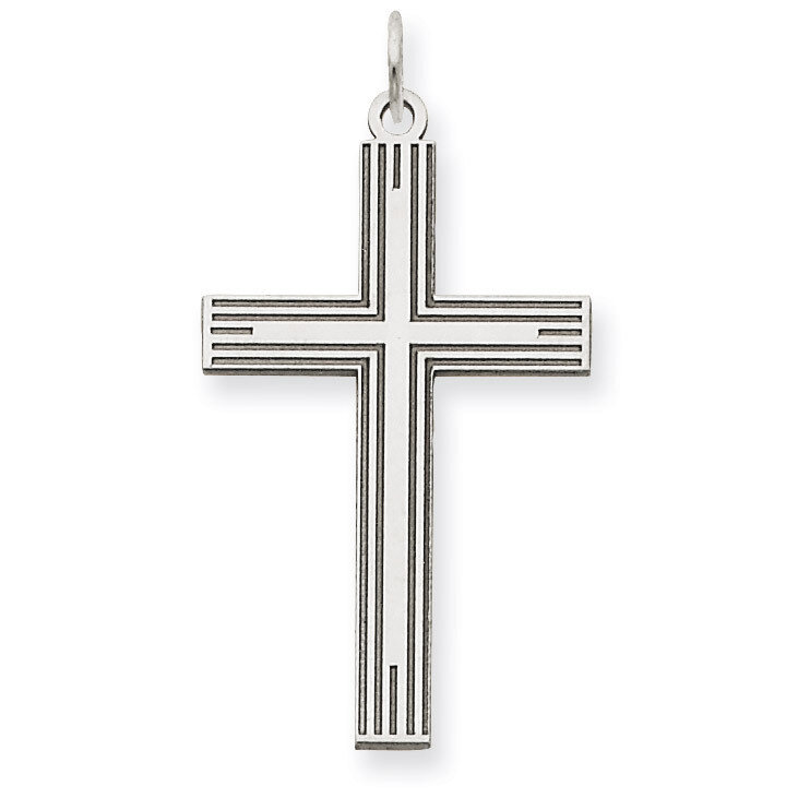 Laser Designed Cross Pendant 14k White Gold XR998, MPN: XR998, 886774133461