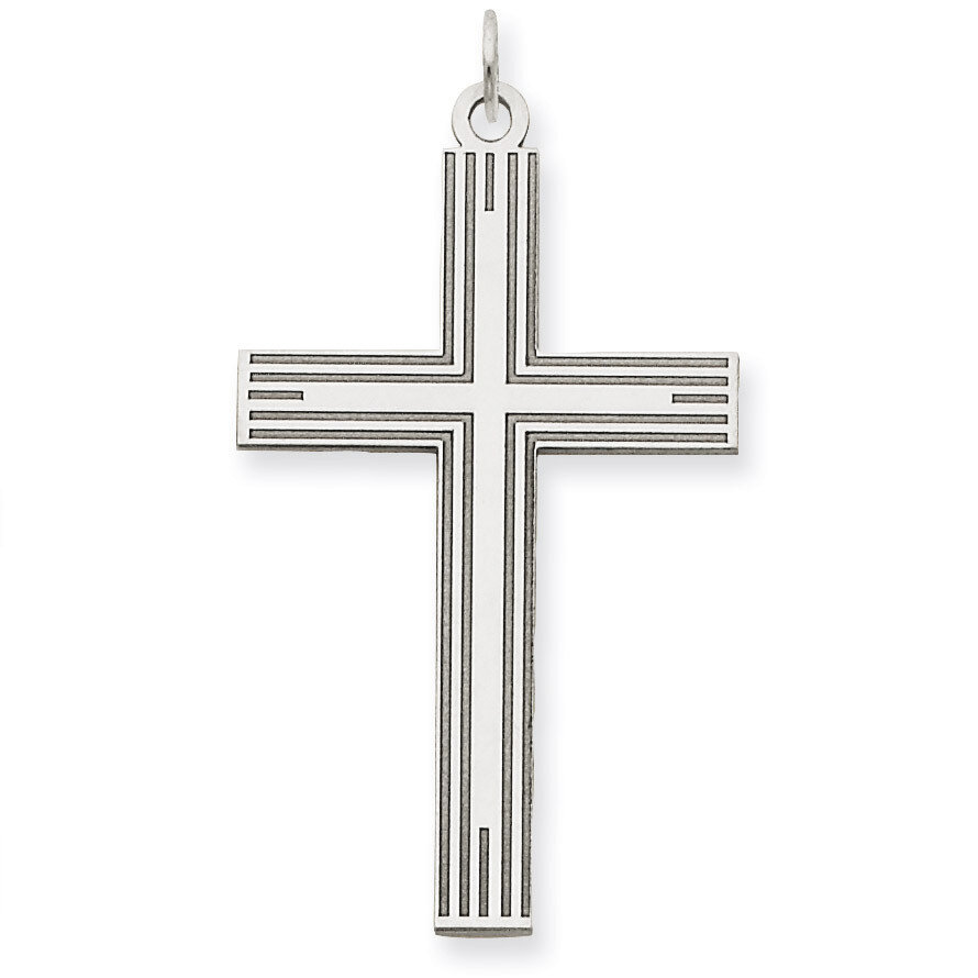 Laser Designed Cross Pendant 14k White Gold XR999, MPN: XR999, 886774133478