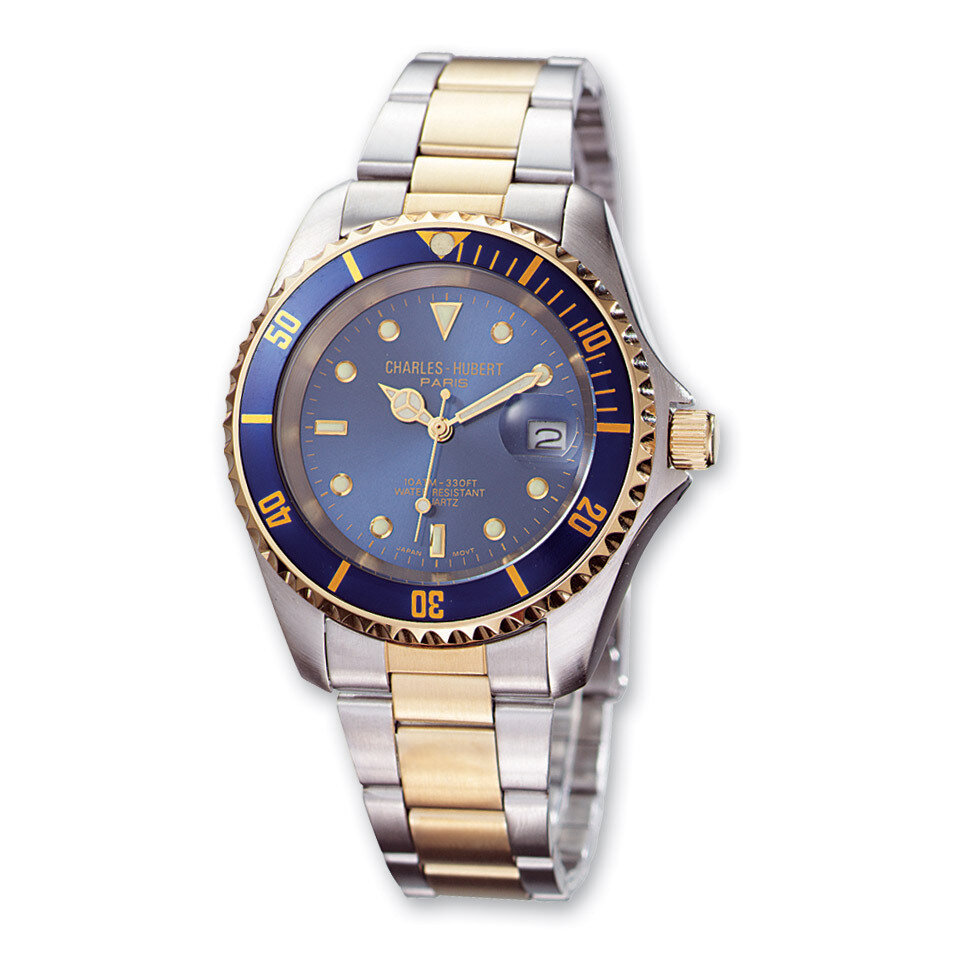 Mens Charles Hubert Two-tone Stainless Steel Blue Dial Watch XWA590