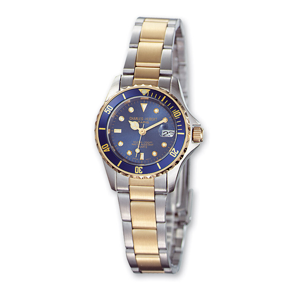 Ladies Charles Hubert Two-tone Silver Blue Dial Watch XWA591
