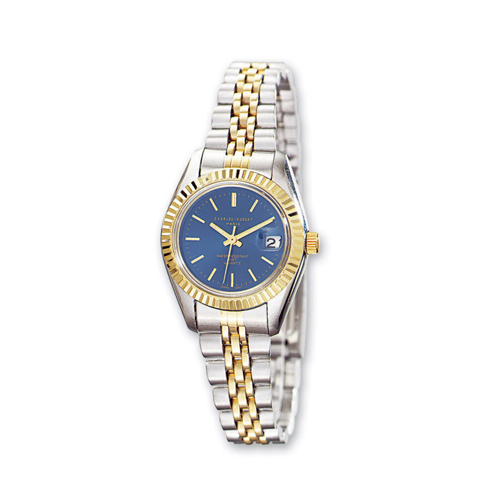 Ladies Charles Hubert Two-tone Stainless Steel Blue Dial Watch XWA593