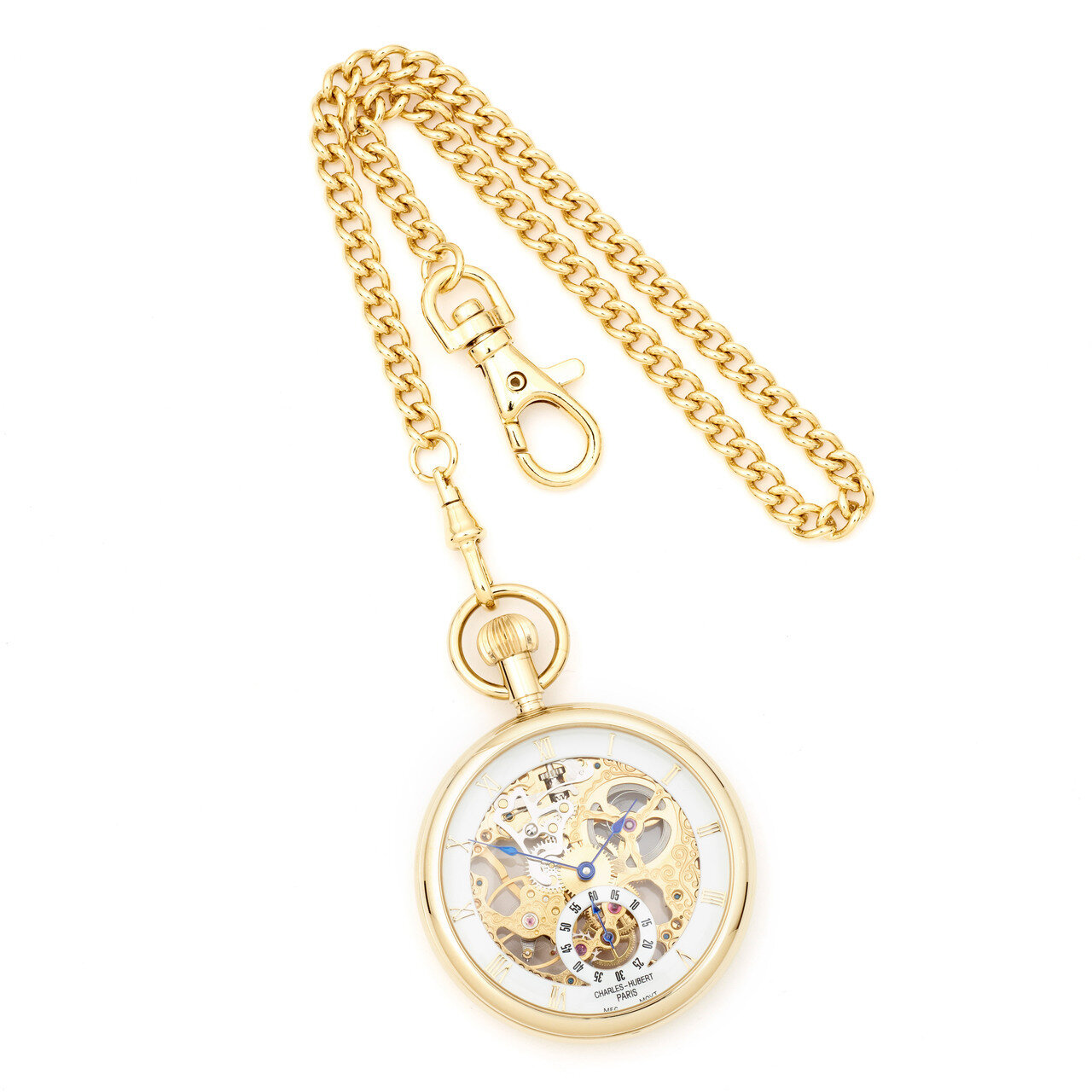 Charles Hubert IP-plated Full Skeleton Dial Pocket Watch XWA833, MPN: XWA833, 811233010694