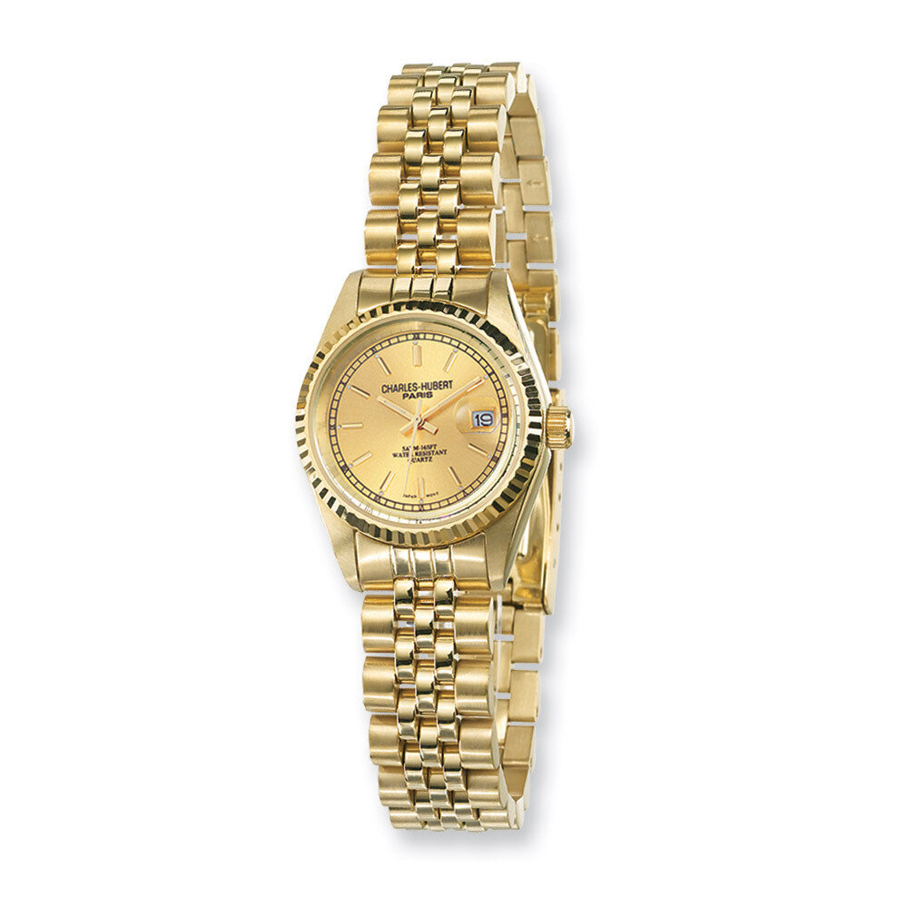 Ladies Charles Hubert IP-plated Gold-tone Dial Watch XWA980
