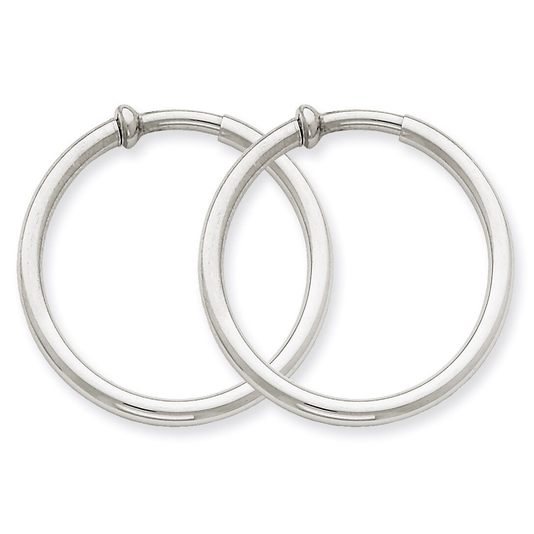 Non-pierced Earring Hoops Earrings 14k White Gold XWE136
