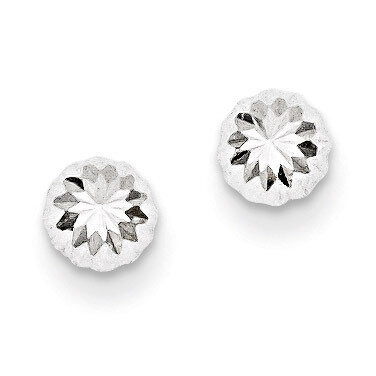 Polished &amp; Diamond-Cut Half Ball Post Earrings 14k White Gold XWE206, MPN: XWE206, 730703000297