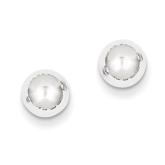 Polished 7mm Ball Post Earrings 14k White Gold XWE324, MPN: XWE324, 886774563503