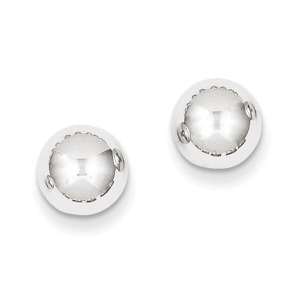 Polished 8mm Ball Post Earrings 14k White Gold XWE325, MPN: XWE325, 886774563510