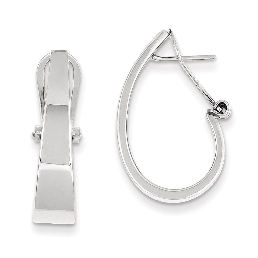 Polished 6mm Tapered Fancy J-Hoop Earrings 14k White Gold XWE339, MPN: XWE339, 730703603658