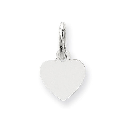 Plain .009 Gauge Engravable Heart Charm 14k White Gold XWM115/09