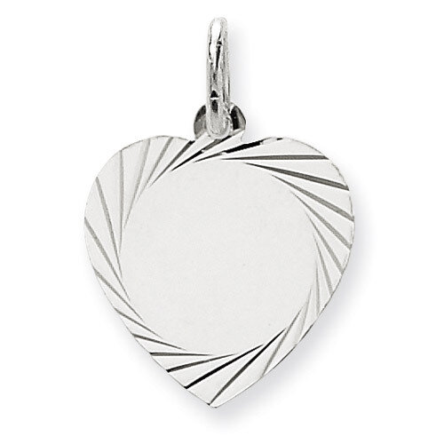 Etched Design .013 Gauge Engravable Heart Charm 14k White Gold XWM124/13, MPN: XWM124/13, 883957422…