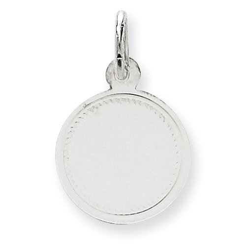 Plain .018 Gauge Round Engravable Disc Charm 14k White Gold XWM143/18, MPN: XWM143/18, 883957558622