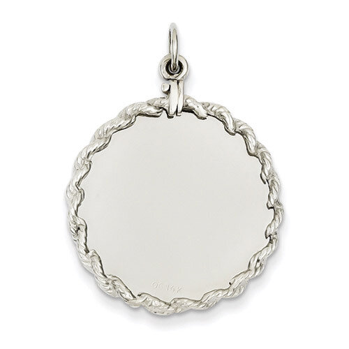 Rounded with Rope .013 Gauge Engravable Disc Charm 14k White Gold XWM152/13, MPN: XWM152/13, 883957…