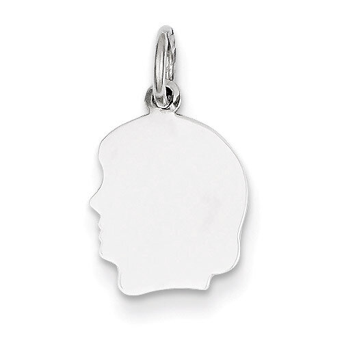 Plain Small Facing Left Engravable Girl Charm 14k White Gold XWM50/13, MPN: XWM50/13, 883957422664